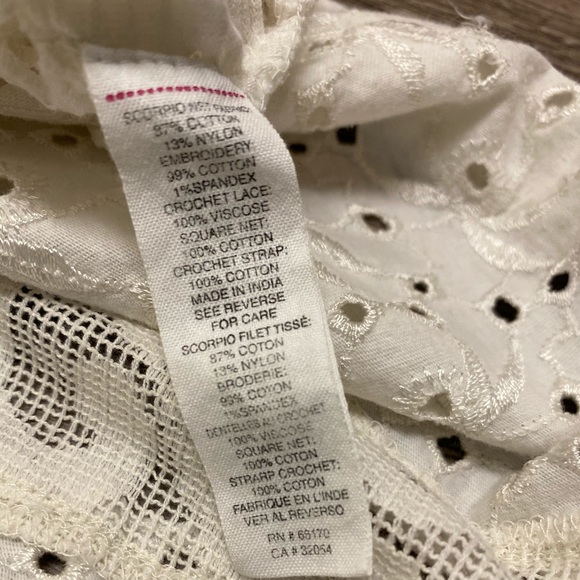 FREE PEOPLE cream crochet eyelet lace top - Picture 6 of 7
